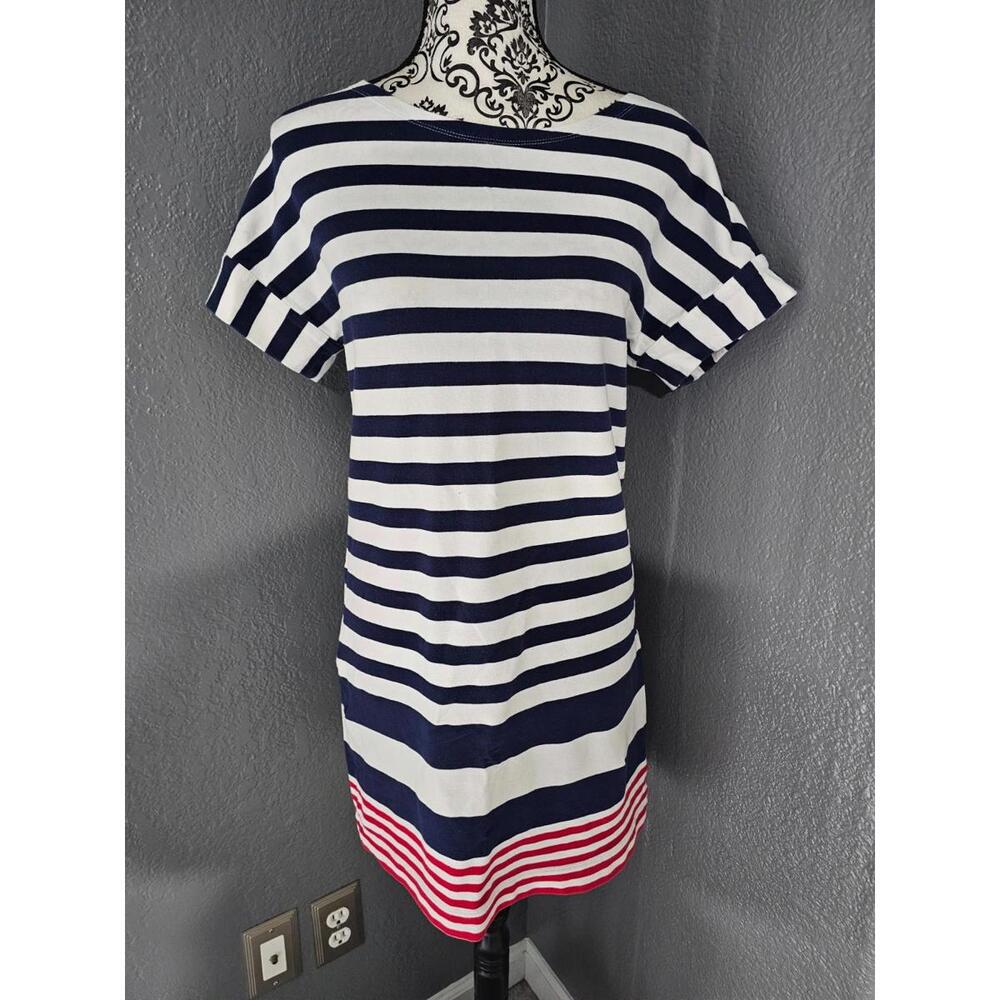Women's Vineyard Vines Striped Dress Short Sleeve Red White Blue Size X Small